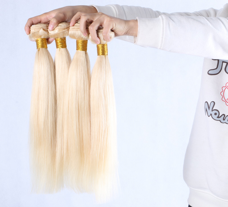 8A 613# Blonde 100% Brazilian Virgin Remy Hair High Quality Straight Human Hair Bundles Weft 100gram 8inch to 30inch