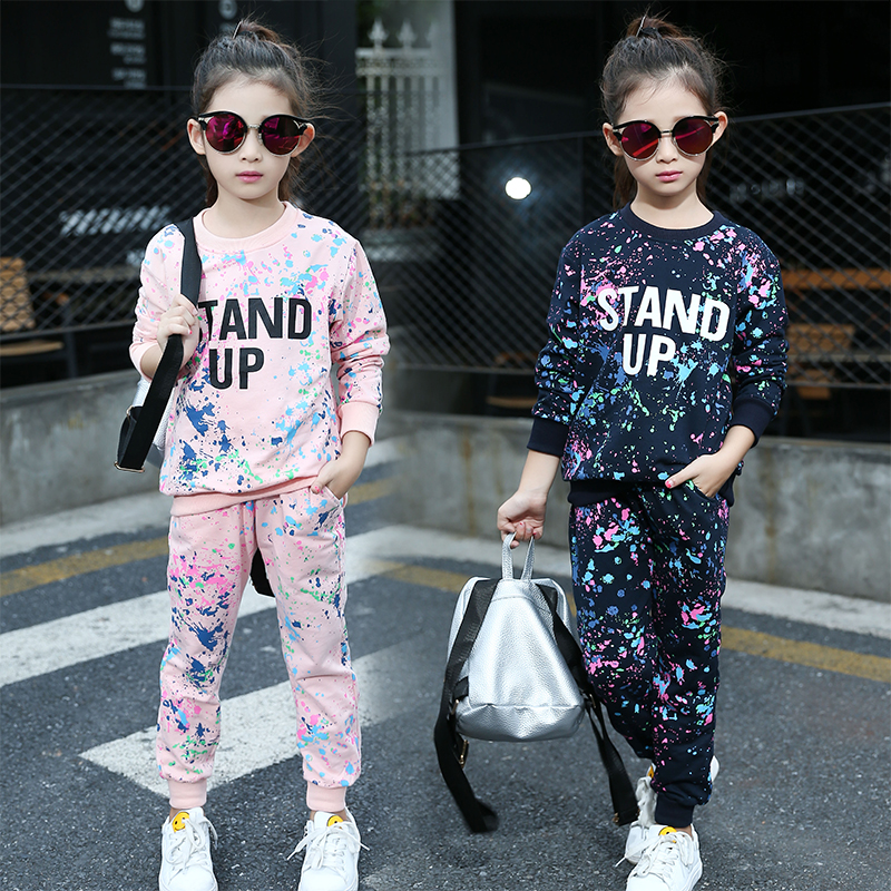 Wholesale- Children Clothing Sets For Girls Sports Suits Cotton Sporstwear Graffiti Kids Tracksuits Letter Girls Outfits 4 6 8 10 12 Years
Wholesale- Children Clothing Sets For Girls Sports Suits Cotton Sporstwear Graffiti Kids Tracksuits Letter Girls Outfits 4 6 8 10 12 Years