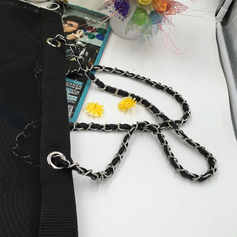 Wholesale price Classic white printing shopping mesh chain Bags luxury pattern Travel Bag Women Wash Bag Cosmetic Makeup meshs Case
Wholesale price Classic white printing shopping mesh chain Bags luxury pattern Travel Bag Women Wash Bag Cosmetic Makeup meshs Case