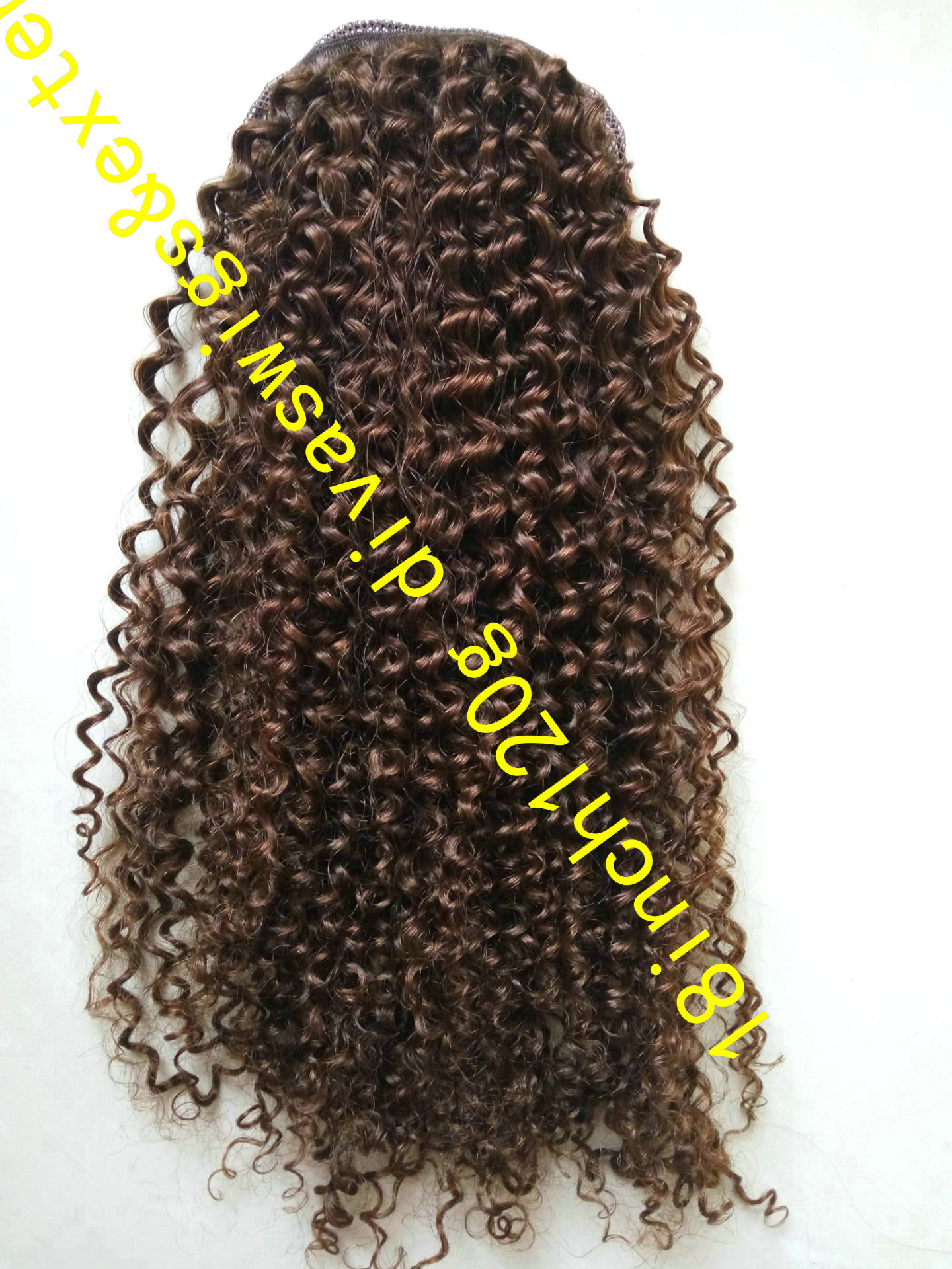 14 Inch Short Curly Wave Ponytail Extension wraps Drawstring human Hair Bun Extension With Two Combs Hairpiece for Women