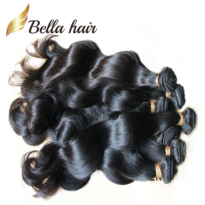 

Brazilian Hair Extensions Weave Quality Dyeable Natural Peruvian Malaysia Indian Virgin Human Hair 3 Bundles Body Wave Wavy Julienchina Bella, Natural black