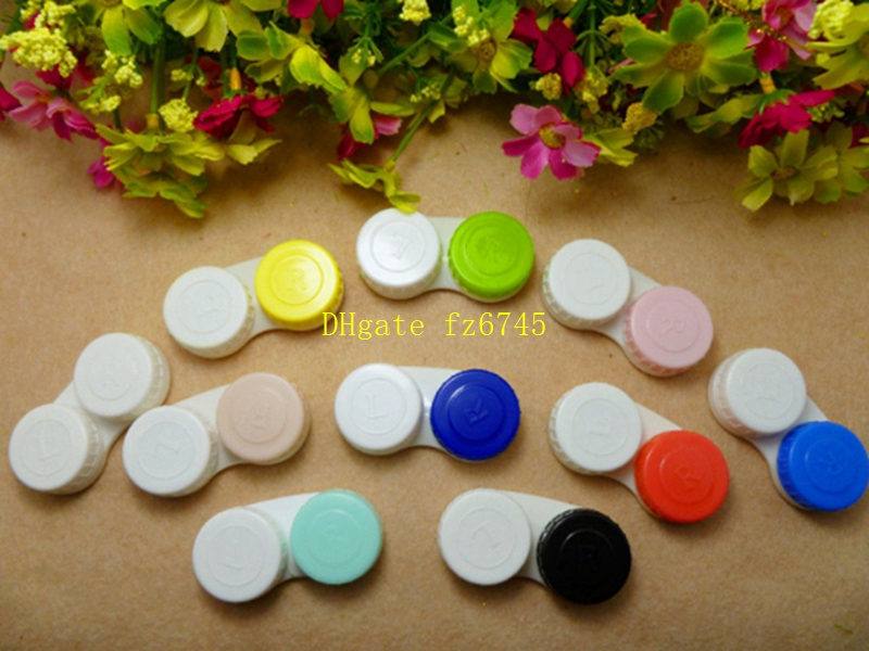 50pcs/lot Contacts Case color contact box cases left and right random colors