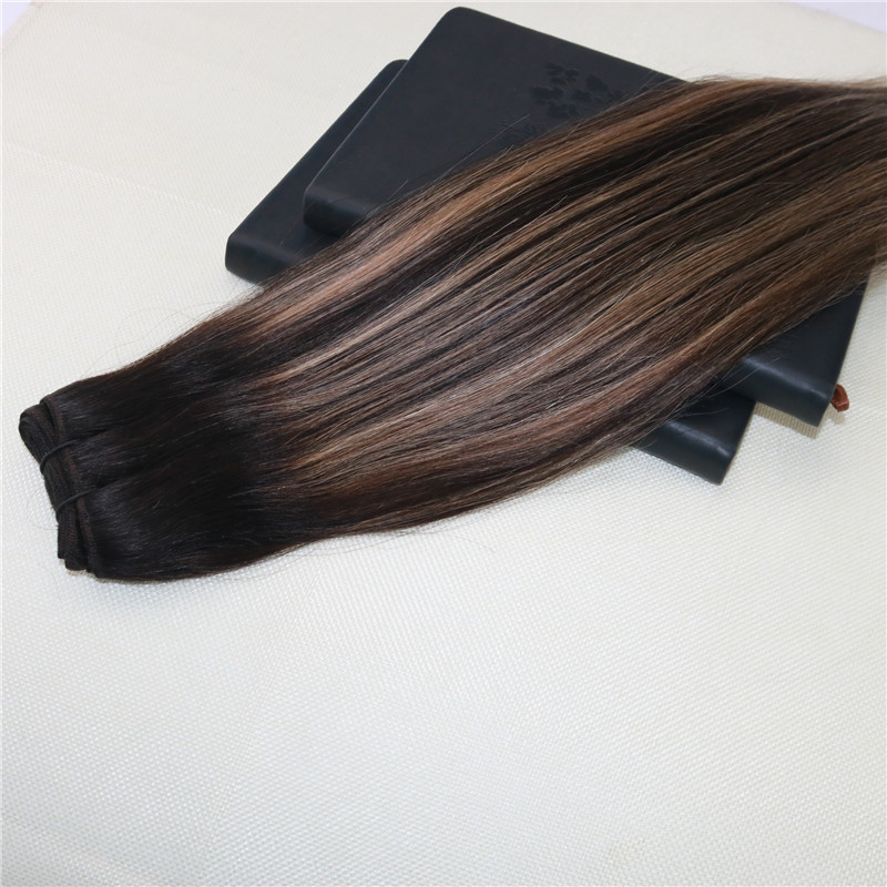 Balayage color #2 fading to #27 Omber Hair Weft Extensions 100% Real Remy Human Hair Weave Slik Straight 8a Grade Hair Weft