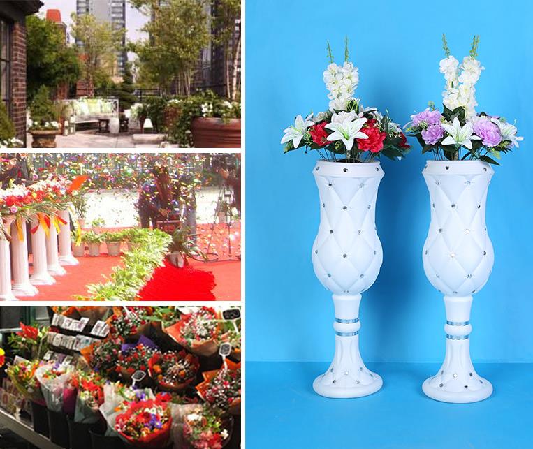 75cm high-end atmosphere viscose plastic vase wedding products wholesale wedding shop decoration Road cited Free shipping WQ12