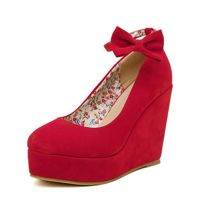 suede leather wedges shoes women's ankle strap high platform wedges heel shoes ladies wedding party shoe 2 colors heel weight 11 cm, Red
suede leather wedges shoes women's ankle strap high platform wedges heel shoes ladies wedding party shoe 2 colors heel weight 11 cm, Red