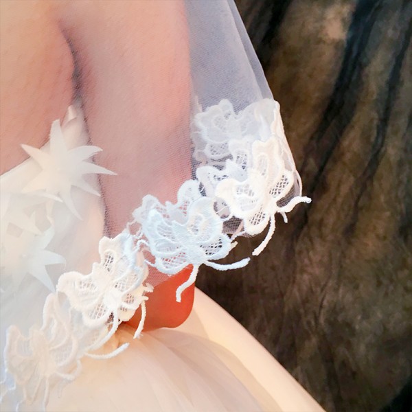 New Arrival Wedding Veils And Headpieces Free Shipping Sheer Tulle Butterfly Applique Elbow Length Cheap Custom Made Bridal Veil