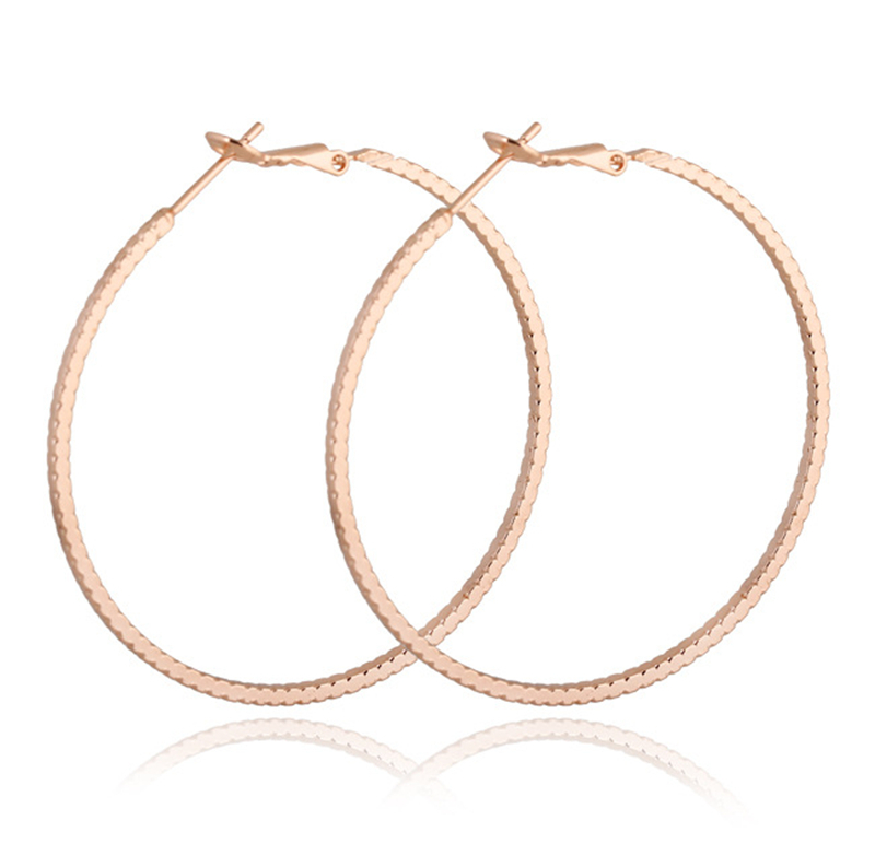 Factory Supply Low Price High Quality Earrings 18K Yellow /White/Rose Gold Plated Slim Circle Earrings Hoops for Women