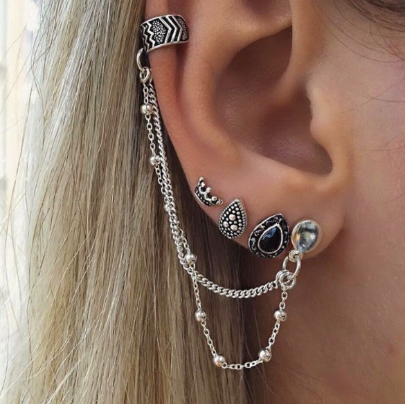 Newest Vintage Crown Ear Cuff Earrings Bohemia Ancient Tibetan Silver Buddha's Hand Stud earrings Drop Hamsa Hands Chains earring 4 PCS
Newest Vintage Crown Ear Cuff Earrings Bohemia Ancient Tibetan Silver Buddha's Hand Stud earrings Drop Hamsa Hands Chains earring 4 PCS
