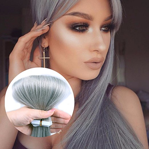 Brazilian Tape In Human Hair Extensions 40pcs 2.5g/piece Adhesive Skin Weft PU Silver Grey Hair Extensions 14''-26" Straight Remy Tape Hair
Brazilian Tape In Human Hair Extensions 40pcs 2.5g/piece Adhesive Skin Weft PU Silver Grey Hair Extensions 14''-26" Straight Remy Tape Hair