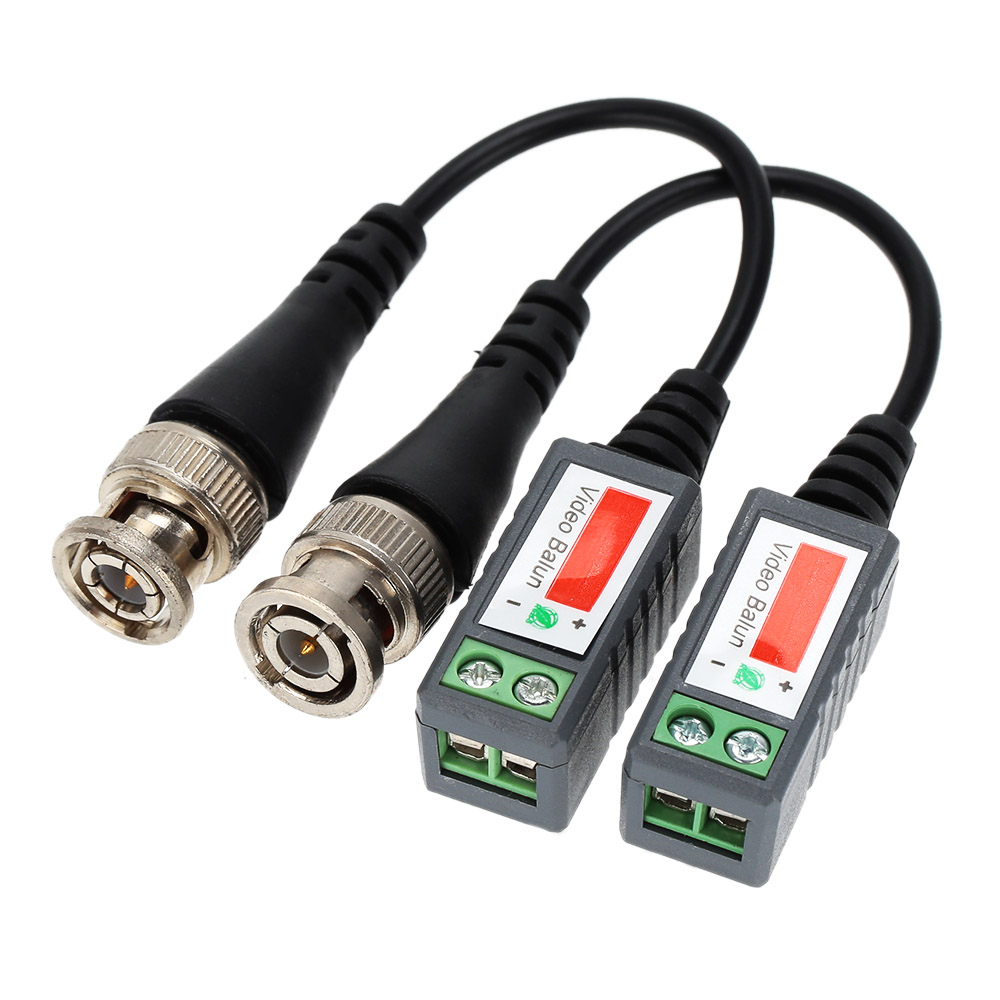 3000FT Distance UTP Video Balun Twisted CCTV Balun Passive Transceivers BNC Cable Cat5 CCTV Adapter 2pc