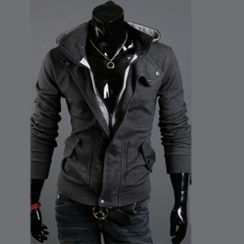 Mens Zipper Hooded Cardigan - Stylish Slim Fit Brushed Hoodie For Spring And Autumn Fashion B3