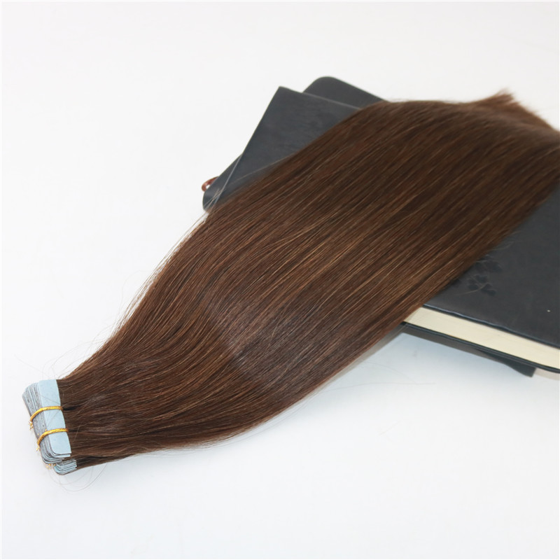 Tape in Extensions Human Hair #4 Dark Brown 100% Skin Weft Invisible Hair Extensions Double Drawn Seamless Virgin Tape on Extensions