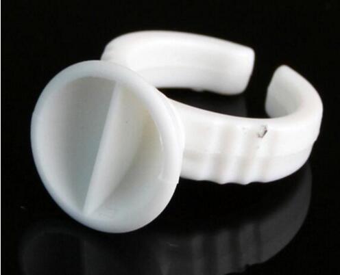 100 pcs/pack Adhesive Eyelash Pallet Holder Set Disposable Glue Holder Ring Pallet for Eyelash Extension Tattoo Pigment XB1