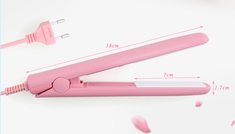 Mini Iron Pink Ceramic Straightening Corrugate Curling Styling Tools Hair Curler With