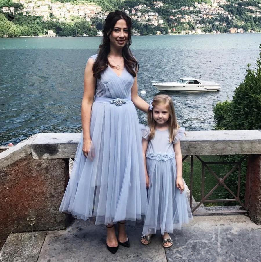Ankle length tulle mother and daughter party dresses with sash zipper back little flower girls dresses for weddings, Custom made from color chart
Ankle length tulle mother and daughter party dresses with sash zipper back little flower girls dresses for weddings, Custom made from color chart