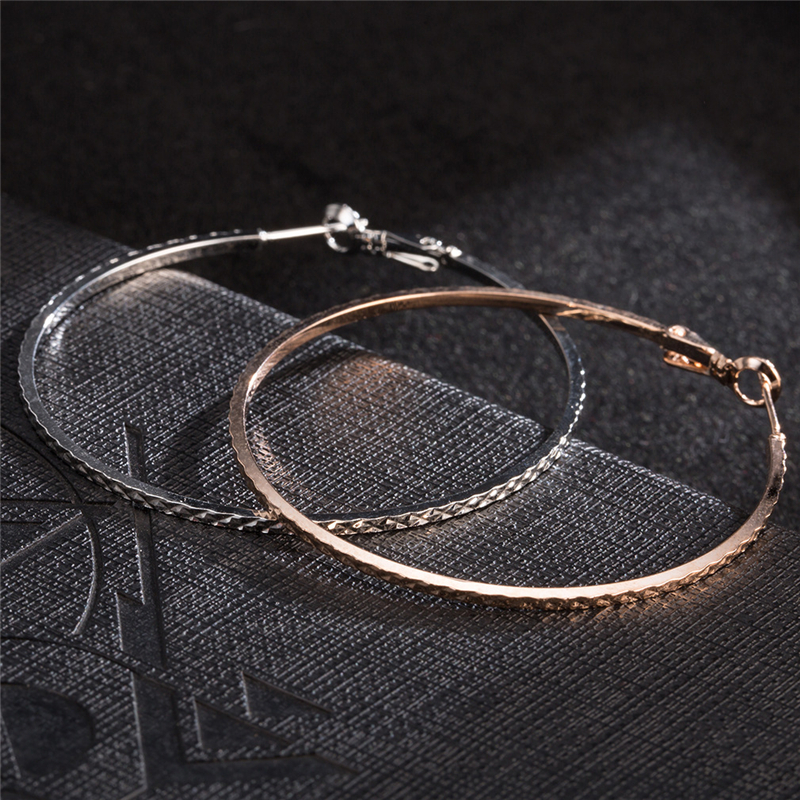 Europe and America Fashion Big Hoops Earrings 18K Rose Gold White Gold Plated Earrings Hoops for Women Drop Shipping