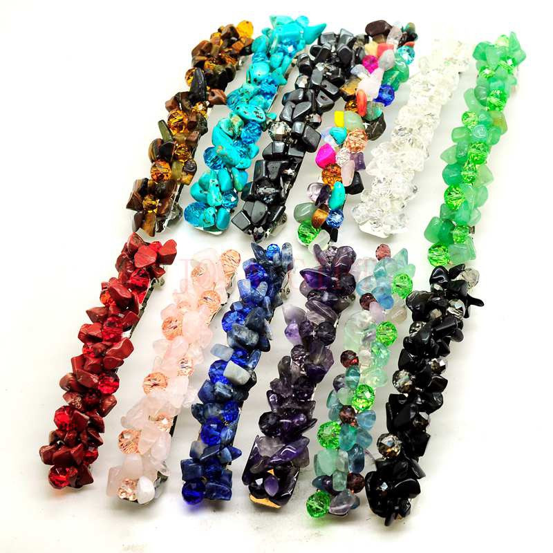 Natural Chip Amethyst gem stone crystal handmade woven hair wear & hearwear jewelry & headwear for girls & Women customization