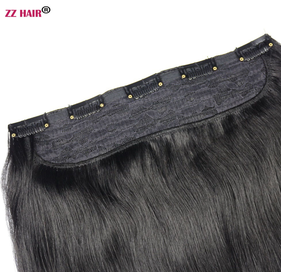 16"-28" One Piece Set 70g-200g 100% Brazilian Remy Clip-in Human Hair Extensions 5 Clips Natural Straight