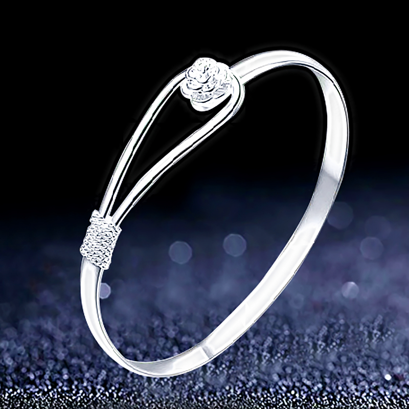 925 Silver Bangles Bracelets Pure Handwork Romantic Flower Charm Bracelets for Women Cuff Bangle Bracelet Fashion Jewellery
925 Silver Bangles Bracelets Pure Handwork Romantic Flower Charm Bracelets for Women Cuff Bangle Bracelet Fashion Jewellery