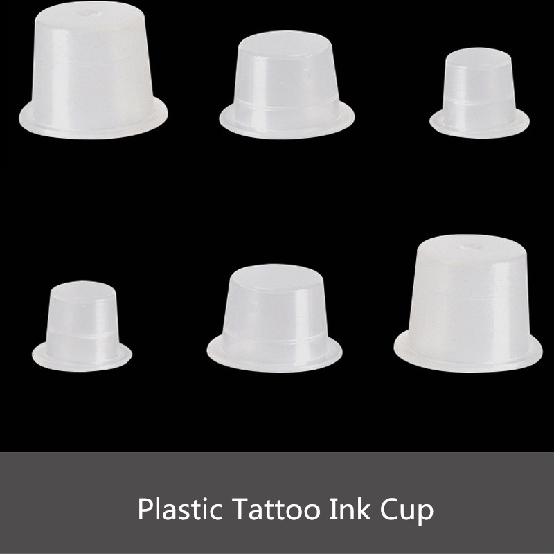Wholesale 1000Pcs 9mm Small Size Clear White Tattoo Ink Cups Plastic Ttattoo Caps Suppply Hot Sale Free Shipping