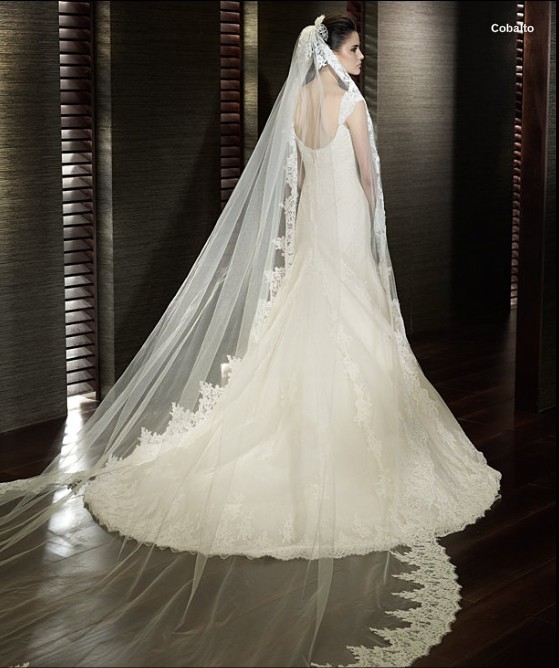 Free Shipping Vintage high quality new wholesale 3 meters veils wedding accessory lace applique tulle Bridal Veils White Ivory One Layer