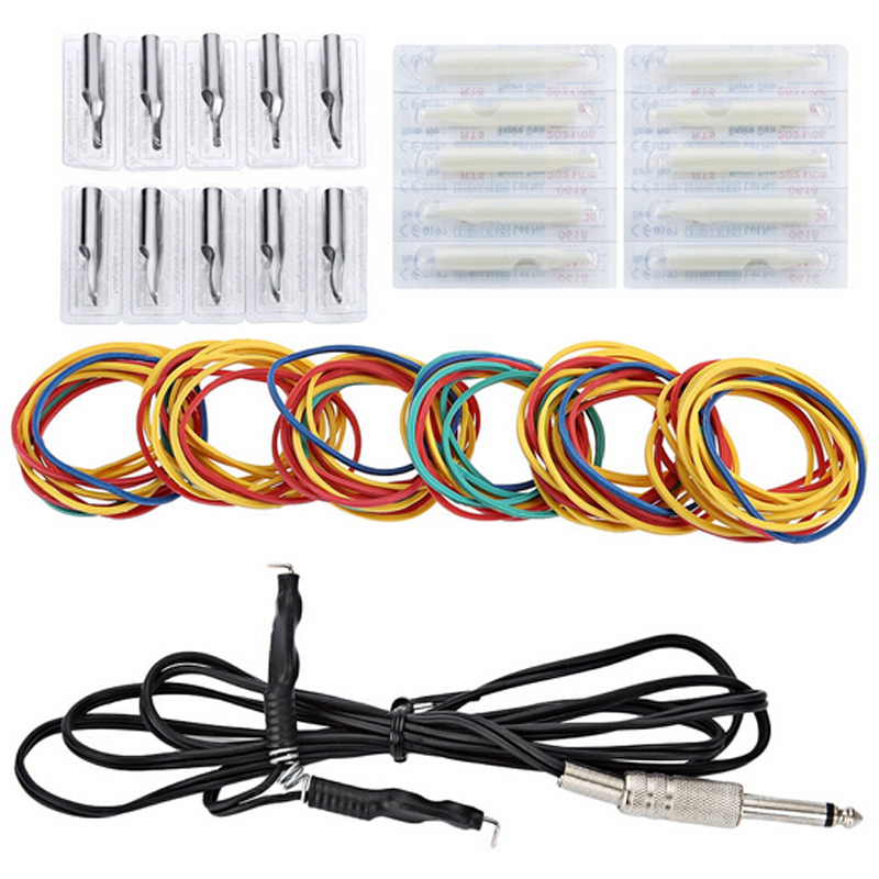Tattoo Kit 1 Rotary Equipment Machine Gun 7 Color Inks Set Power Supply Disposable Needles Tattoo US PLug free shipping