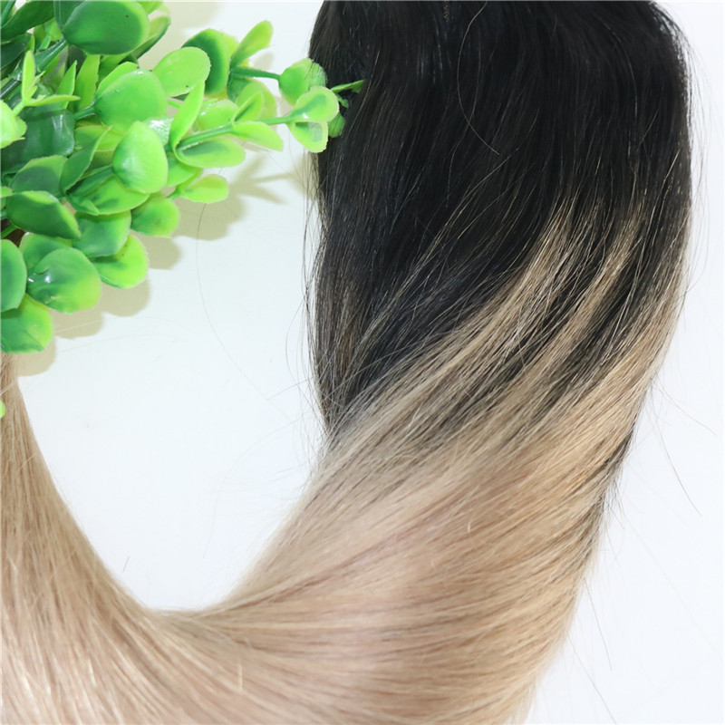 8A 7pcs 120gram Clip In Human Hair Extensions Ombre Dark Natural Root To Ash Blonde Balayage Highlights Hairstyle
