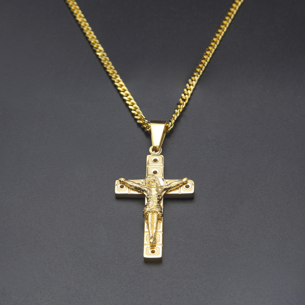 Men Stainless Steel Gold Plated Jesus Cross Pendant Necklaces 24inhces Cuban Chain Fashion Rock Punk Jewelry
Men Stainless Steel Gold Plated Jesus Cross Pendant Necklaces 24inhces Cuban Chain Fashion Rock Punk Jewelry