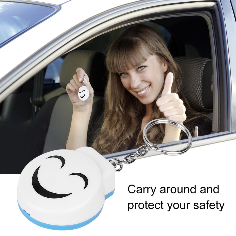 Smile Face Alarm Personal Electronic Panic Alarm Anti-Rape Anti-Attack Alarm Sensor Security Siren Keychain 120dB