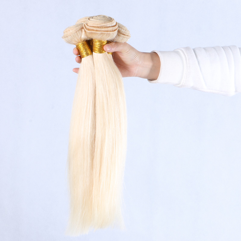 8A 613# Blonde 100% Brazilian Virgin Remy Hair High Quality Straight Human Hair Bundles Weft 100gram 8inch to 30inch