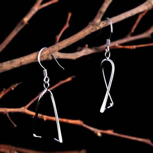 Fine Silver 925 Sterling Silver 11mm Pearl or Round Bead Semi Mount Chandelier Hook Earrings