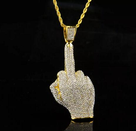 Newest Statement Necklace Mens 18k Gold Iced Out Erect Middle Finger Hands Pendant HIPHOP BLING Necklace Men Gift
Newest Statement Necklace Mens 18k Gold Iced Out Erect Middle Finger Hands Pendant HIPHOP BLING Necklace Men Gift