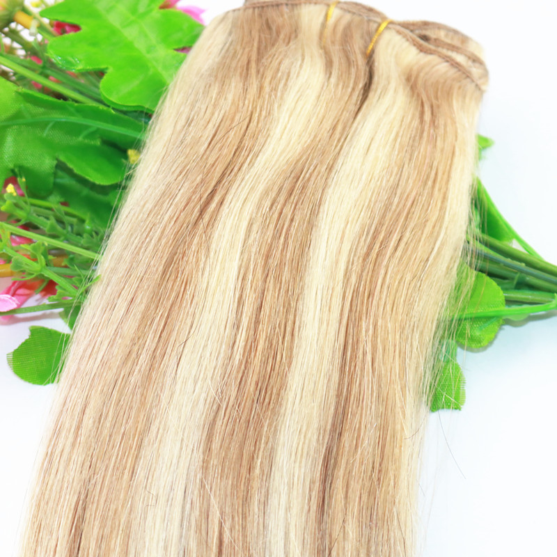 Hot Selling Double Drawn Ombre Remy Brazilian hair 8A Clip In Hair Extension With Piano Color P16/22
