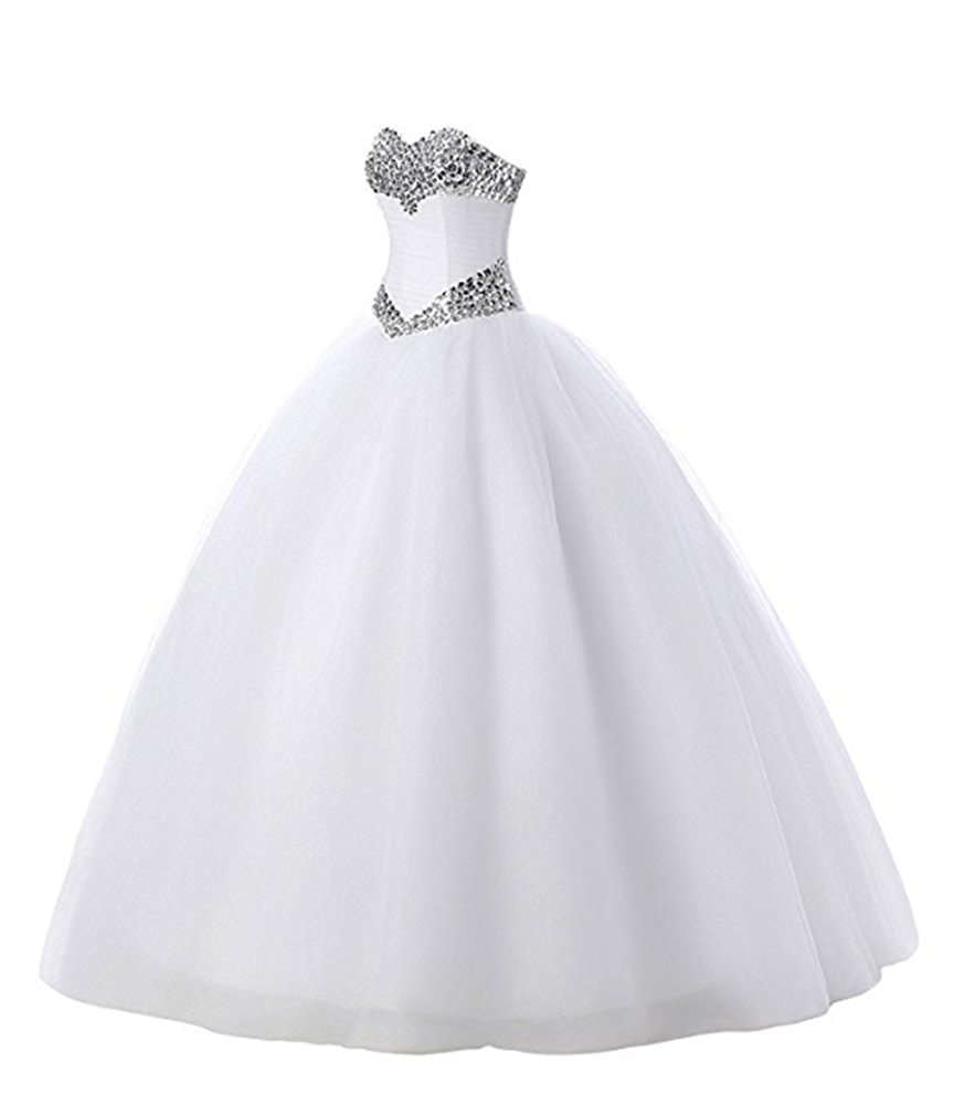 2017 Sexy Elegant Ball Gown Wedding Dresses With Beaded Crystals Plus Size Bridal Gowns Vestido De Novia QC128