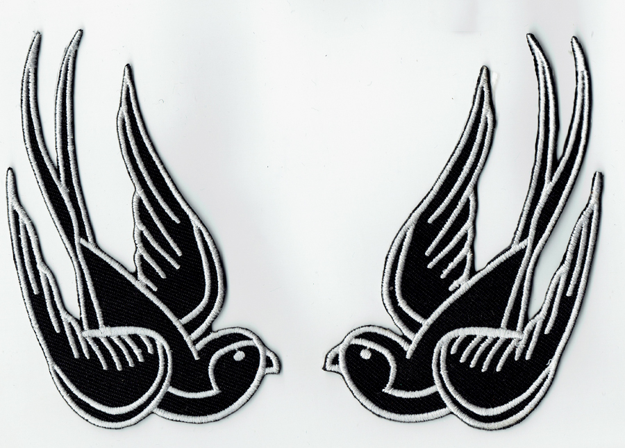Cool Black Tattoo Sparrow Swallow Embroidered Patch iron on Motorcycle Biker Patch Iron On Clothing Emo Punk Patch 4.25"*2.6
Cool Black Tattoo Sparrow Swallow Embroidered Patch iron on Motorcycle Biker Patch Iron On Clothing Emo Punk Patch 4.25"*2.6