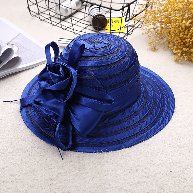 Newest Mesh Kentucky Derby Church Hat For Women Organza Hat Wide Brim Flat Caps 9 Colors Free Shipping