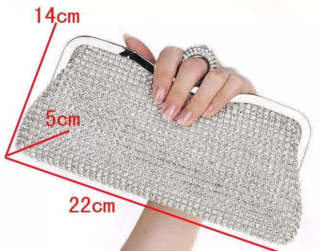 Top quality new Rhinestones Women Clutch Bags Diamonds Finger Ring Evening Bags Crystal Wedding Bridal Handbags Purse Bags Black/Gold Silver