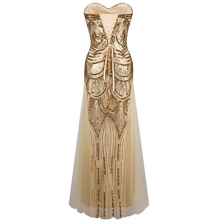 2023 Gold Dress Long Sequined Evening Dress Under 50 Sweetheart Elegant Lace Up Back Prom Dresses Silver Bandage Formal Gown