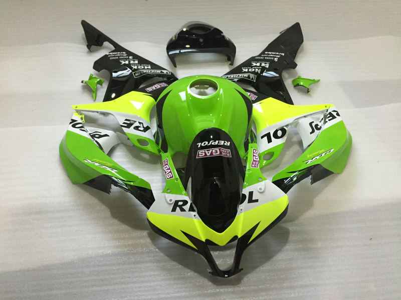 Injection motorcycle fairing kit for Honda CBR600RR 07 08 green black fairings set CBR600RR 2007 2008 OT17, Same as picture
Injection motorcycle fairing kit for Honda CBR600RR 07 08 green black fairings set CBR600RR 2007 2008 OT17, Same as picture