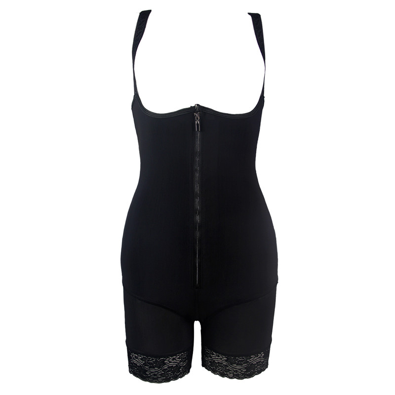 Women Halter Straps Shapers Sheer Underbust Bodysuit Shapewear Slimming Waist Trainer Tummy Control Underwear Butt Lifter Zips Bodyshaper Plus Size 6X