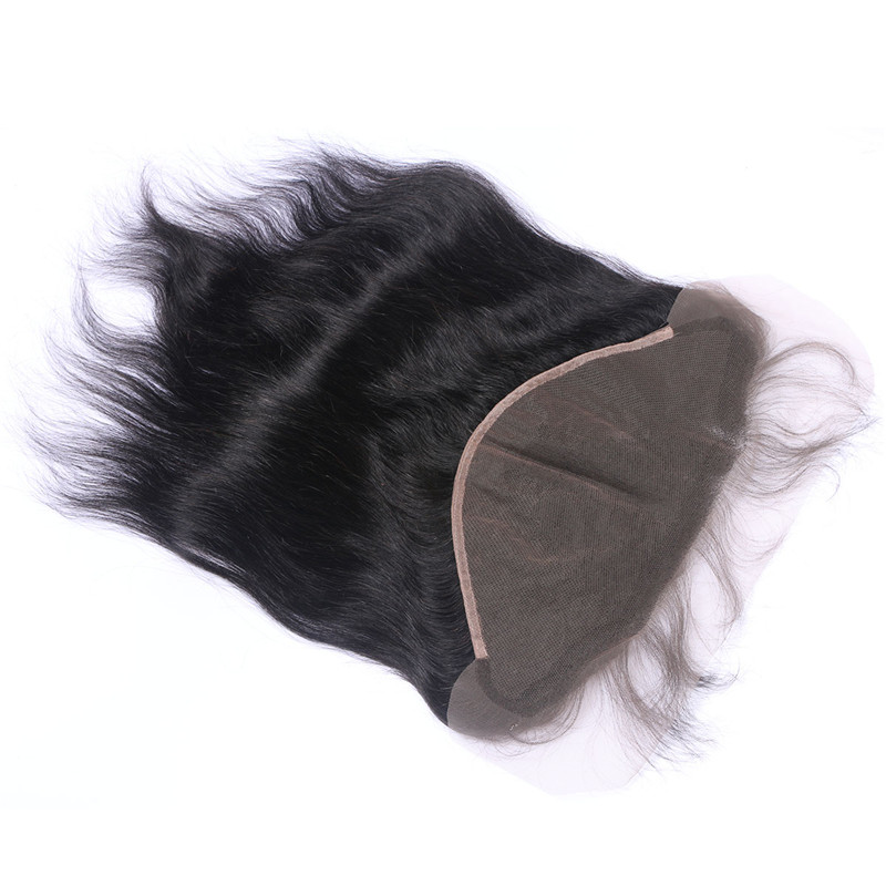 13x6 Ear to Ear Lace Frontal Closure With Bleached Knots Natural Color 1B Brazilian Human Remy Hair