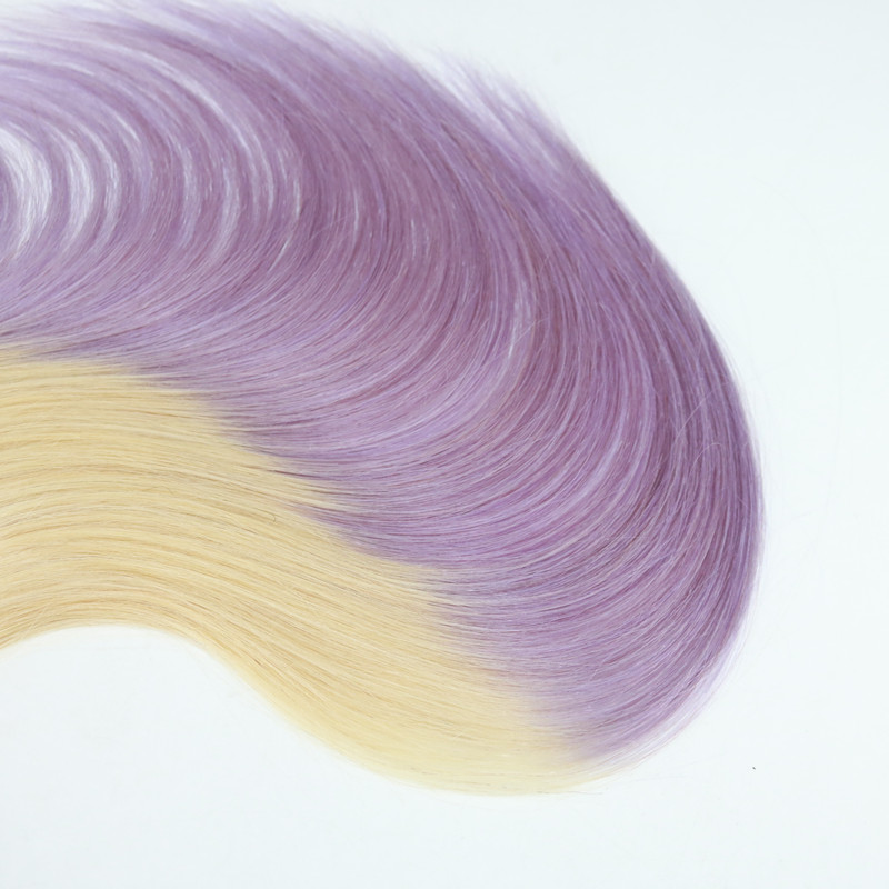 Ombre Color 613/Lavender Virgin Hair Straight Best Selling Top Grade Human Hair Clip In HairExtensions 100G Per Bundle