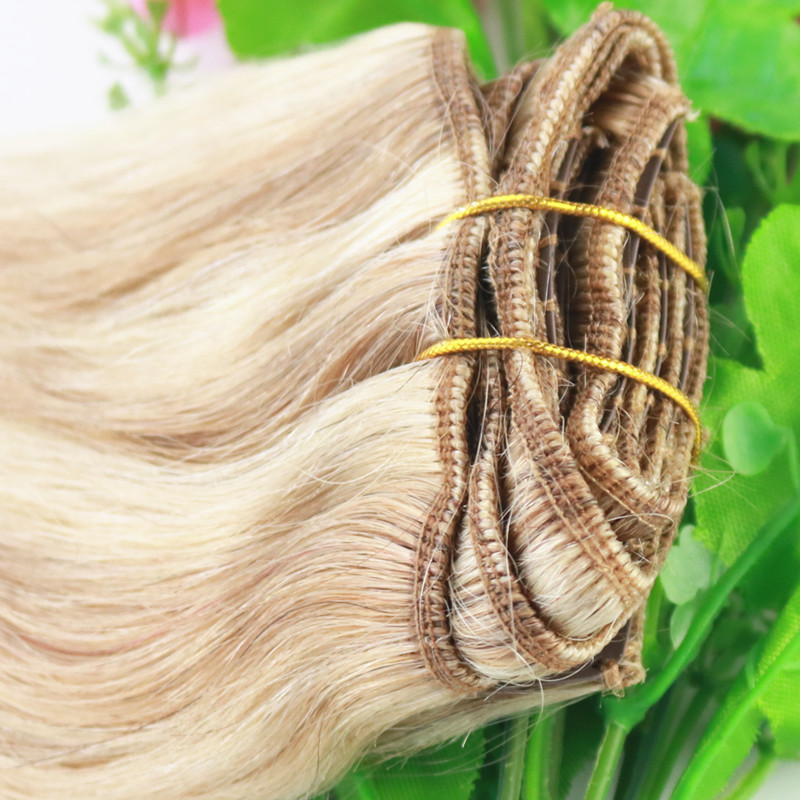 Hot Selling Double Drawn Ombre Remy Brazilian hair 8A Clip In Hair Extension With Piano Color P16/22