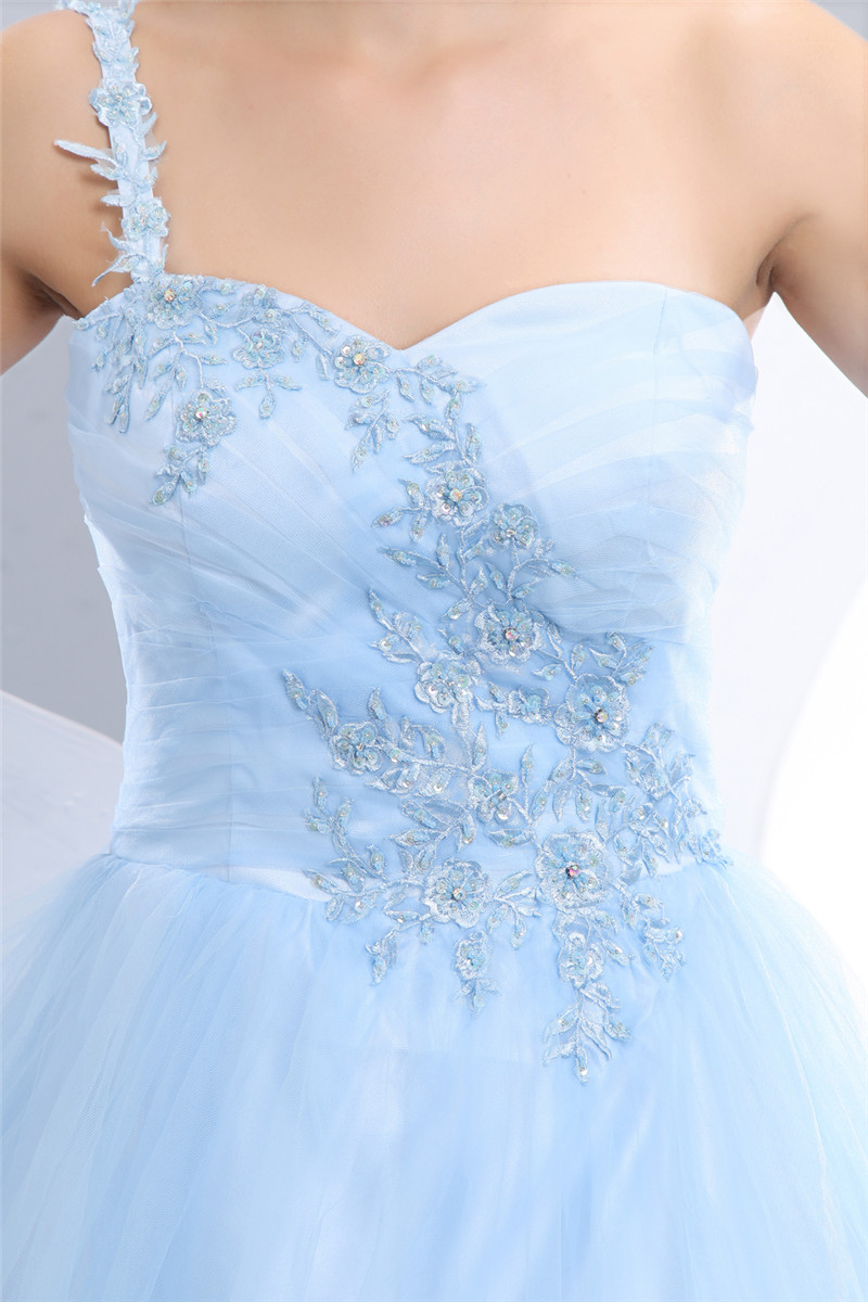 2017 Sexy One-Shoulder Appliques Ball Gown Quinceanera Dresses with Crystal Tulle Plus Size Sweet 16 Dress Vestido Debutante Gowns BQ60