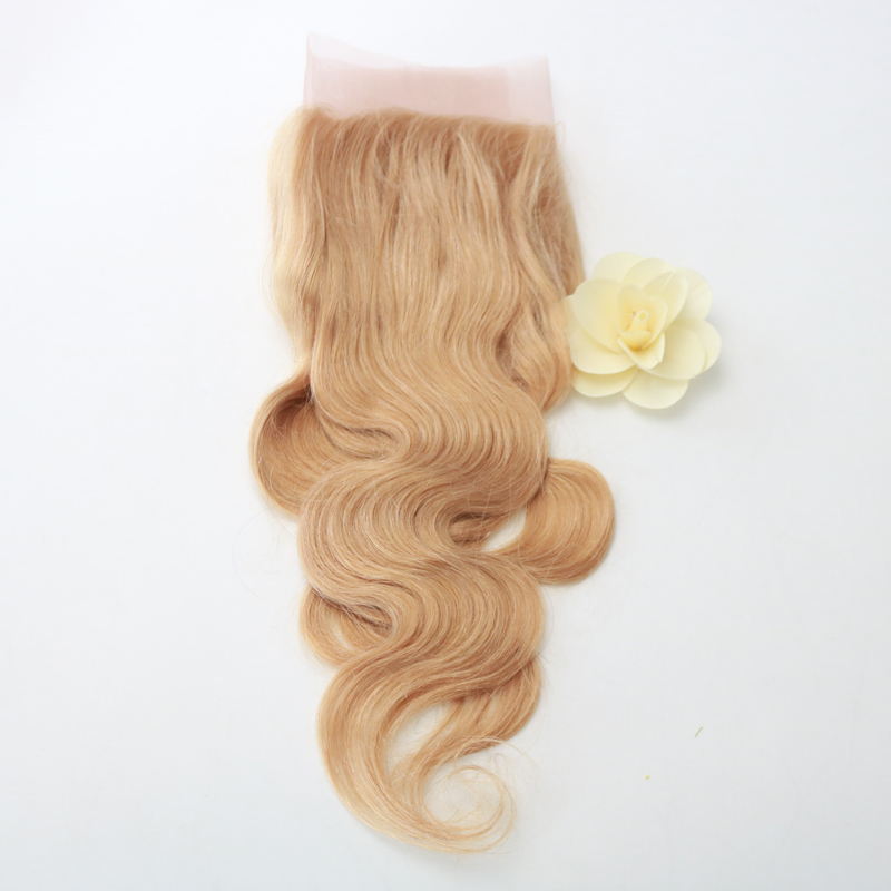 Evermagic Hair #27 Blonde Lace Frontal Closure 13x4 Ear to Ear Brazilian Body Wave 8-20 Inch Human Remy Hair Free Shippiping