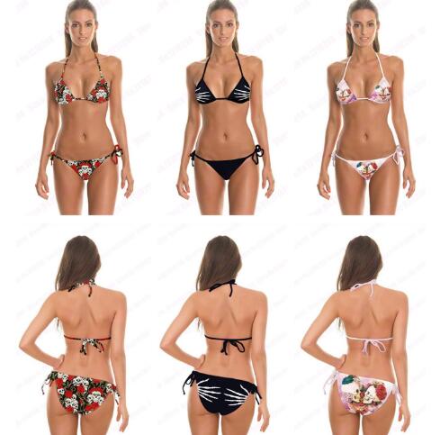 3D Print Skull Bikini Set Colorful Flower Skull Kiss Two Piece Swimsuits Skull Fingers Womens Bandage Beachwear Cheap
3D Print Skull Bikini Set Colorful Flower Skull Kiss Two Piece Swimsuits Skull Fingers Womens Bandage Beachwear Cheap