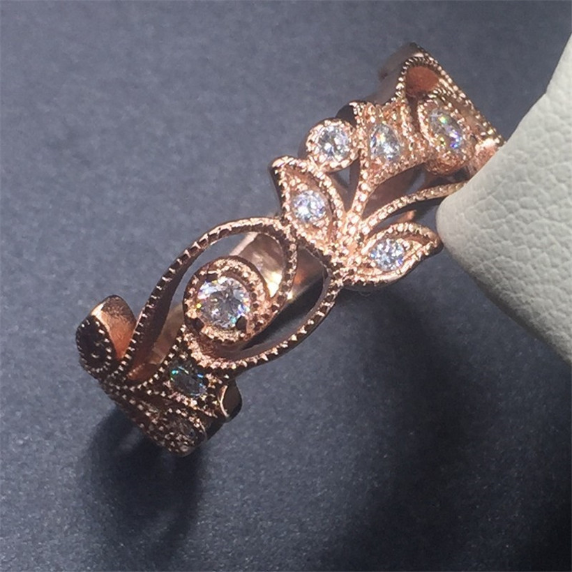 High quality Authentic 925 Silver flower Rings finger with pave Cubic zirconia Wedding ring European Women gift style