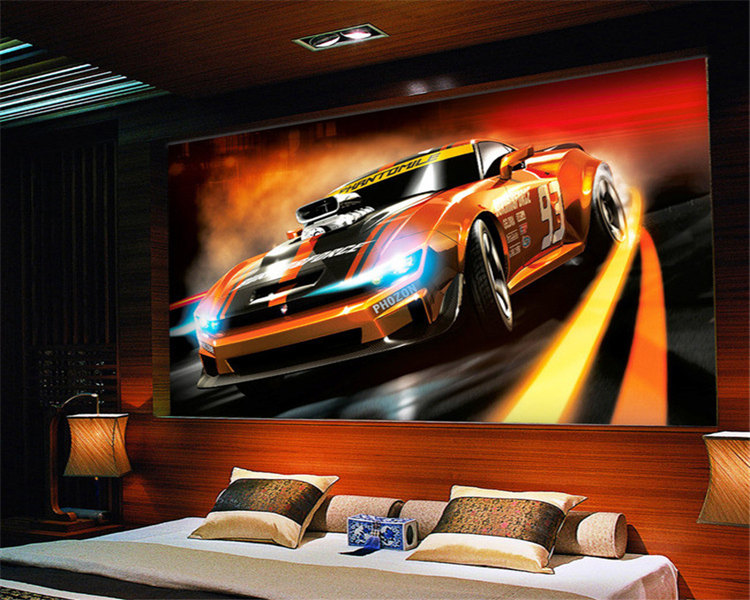 Custom 3D Po Wallpaper Red Car Picture Wall Mural Kids Bedroom Sofa Wall Decoration 3D Nonwoven Wall Paper Wallcoverings1043305