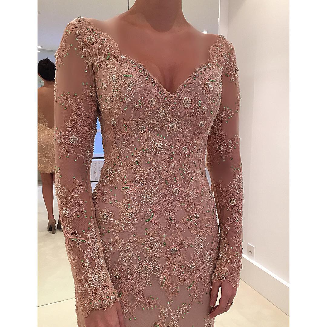 Elegant Mother's Dresses With Detachable Skirt Lace Beaded Pearls Formal Evening Gowns Floor Length Long Sleeves Mother Of The Bride