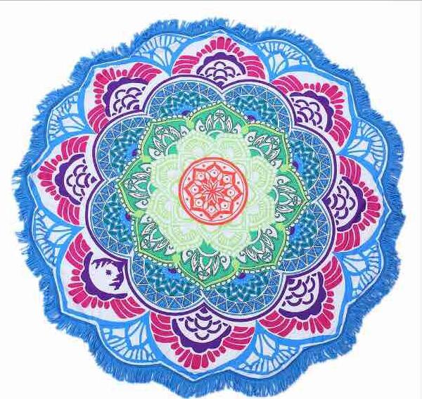 unisex Summer Thin Round Mandala tapestry Hippie Pareo boho Tapestries Wrap shawl Throw Towel blanket Mat Beach Cover Up Scarf G395
